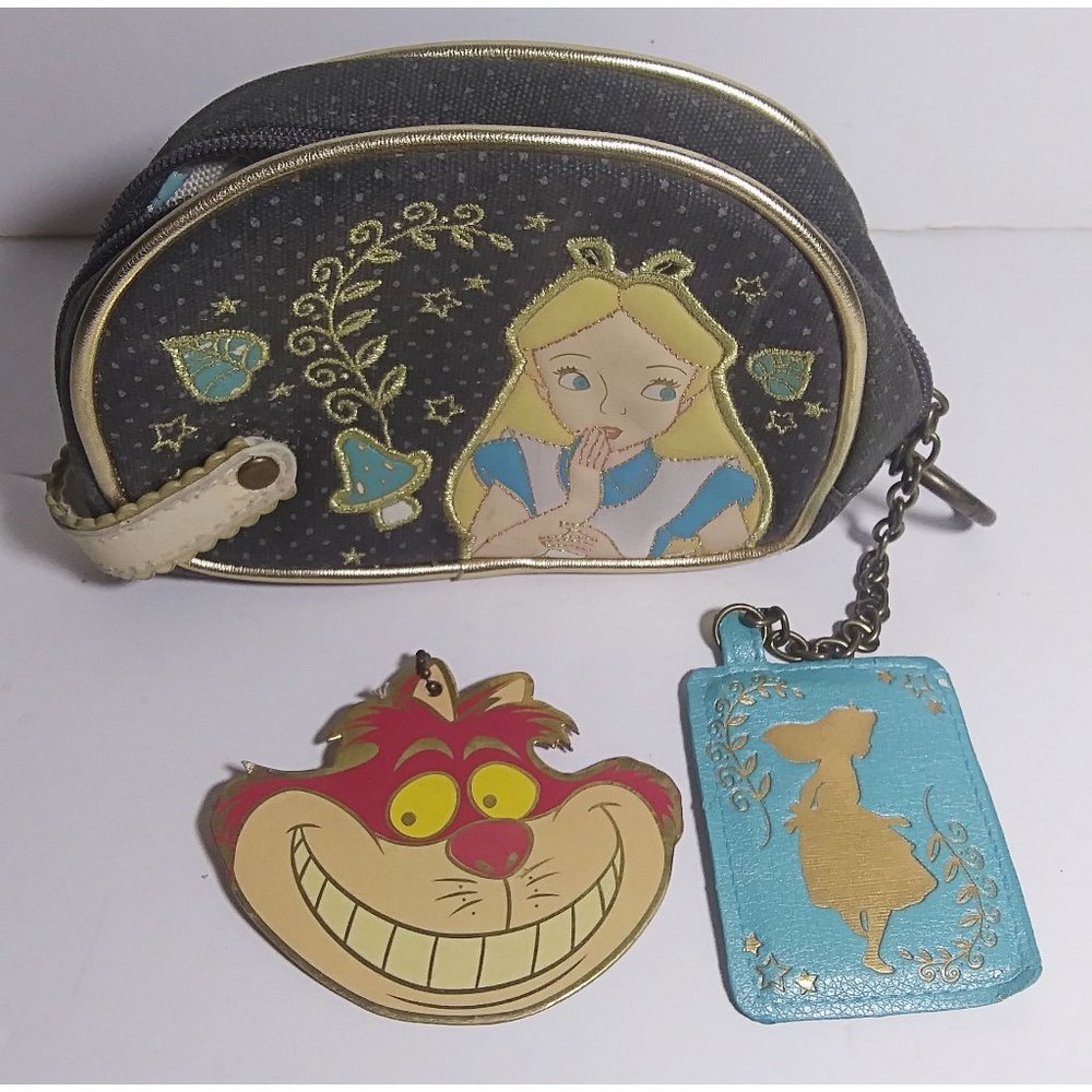 Loungefly Alice In Wonderland Wristlet Bag 7in Make Up Clutch Disney Rare Cat